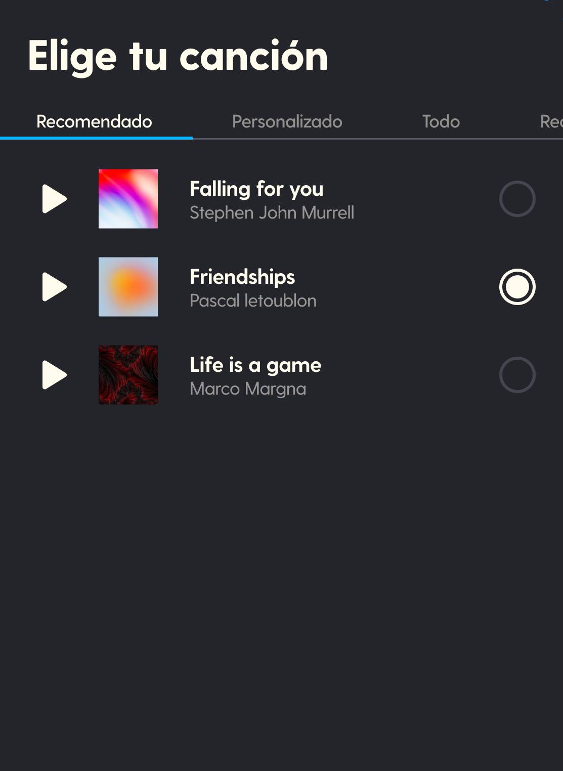 Selecciona tu música