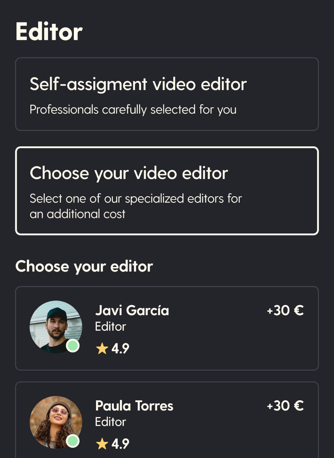 Choose the editor